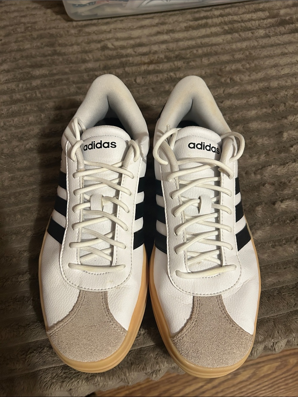 adidas White & Black Retro Gum Sole Men’s Sneakers